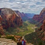 Looking back out of the Zion Canyon